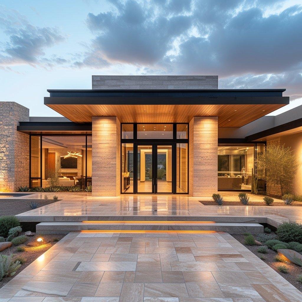 Modern residential home entrance